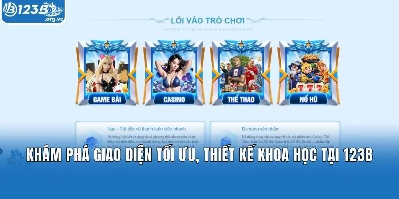 Khám phá giao diện tối ưu, thiết kế khoa học tại 123b