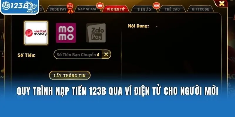 Quy trình nạp tiền 123B qua ví điện tử cho người mới